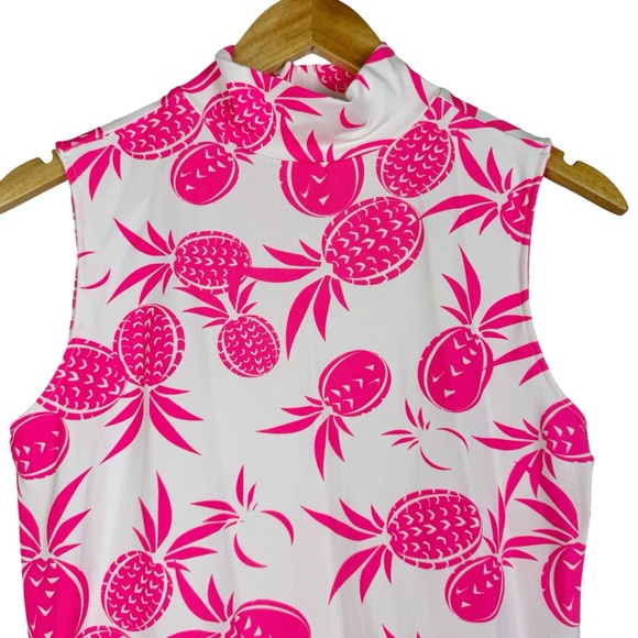 Dudley Stephens Maxi Dress Swim Coverup Size Small Hot Pink White - Picture 5 of 9